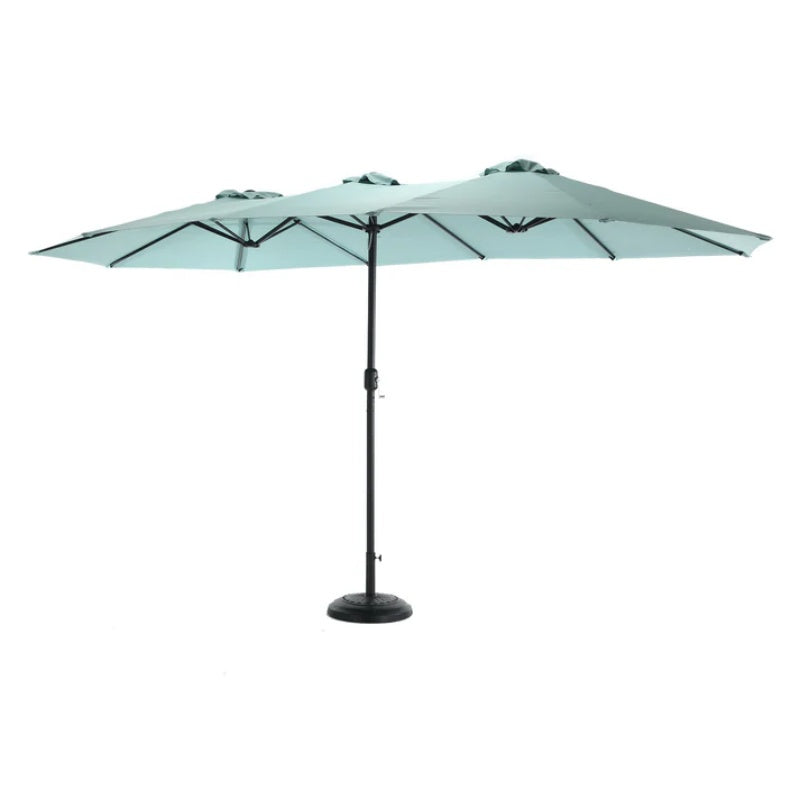 14.8 Ft Double Sided Outdoor Umbrella Rectangular Large with Crank ( Light green )(No Base)-海智集-Default-