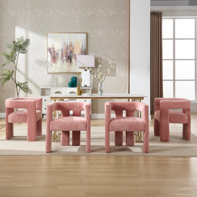 Campcraft Contemporary Designed Fabric Upholstered Accent/Dining Chair /Barrel Side Chairs Kitchen Armchair for Living Room 2PC/SET-海智集-Default-