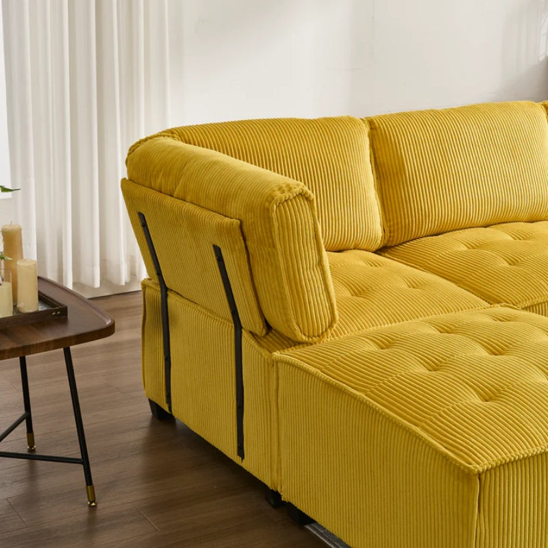 UNITED WE WIN Modular Sectional Sofa U Shaped Modular Couch with Reversible Chaise Modular Sofa Sectional Couch,6- Seat Convertible Sofa,Fit for Living Room-海智集-Default-