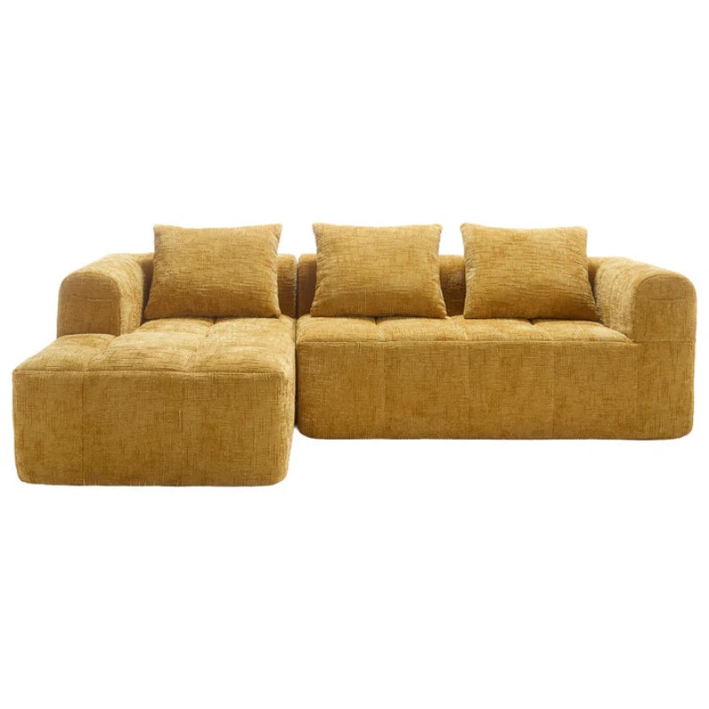 UNITED WE WIN 98.42-inch modular sectional sofa, modern modular L-shaped sofa with chaise longue, equipped with small side pockets and free of compression during installation.-海智集-Default-