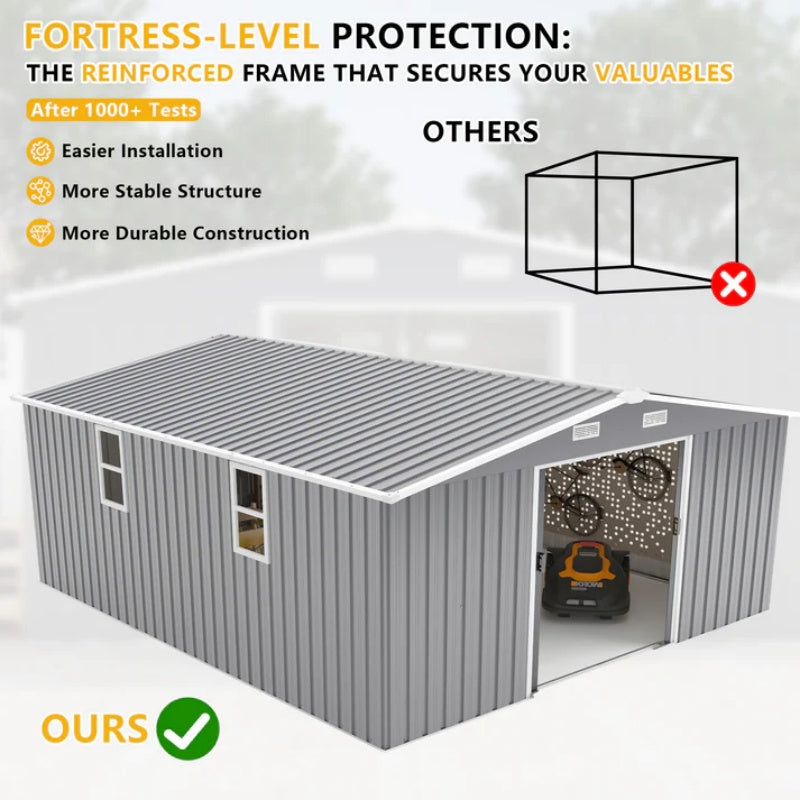 Campcraft 0.25mm color steel plate, surface protective film, Two daylight Windows, A practical and thoughtful gift,two colors can be freely selected storage sheds-海智集-Default-