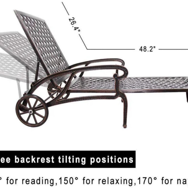 Aluminium Cast lounge chair 1pcs brown-海智集-Default-