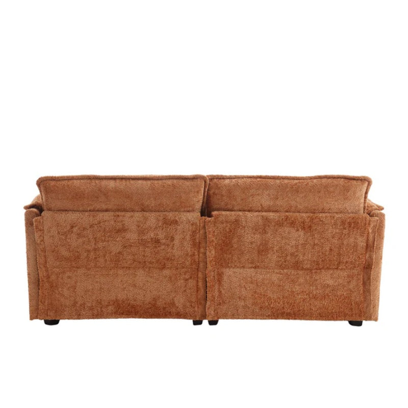 UNITED WE WIN Chenille fabric, solid construction, the overall structure of the sofa is stable, detachable armrests, two foot stools and two-seat sofa with side pockets-海智集-Default-