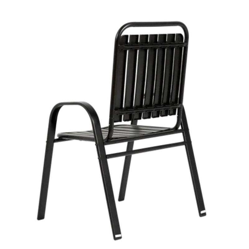 5-Piece Plastic chair and steel table Outdoor Dining Set, plastic Chairs and Table Set for Garden Patio, Black-海智集-Default-