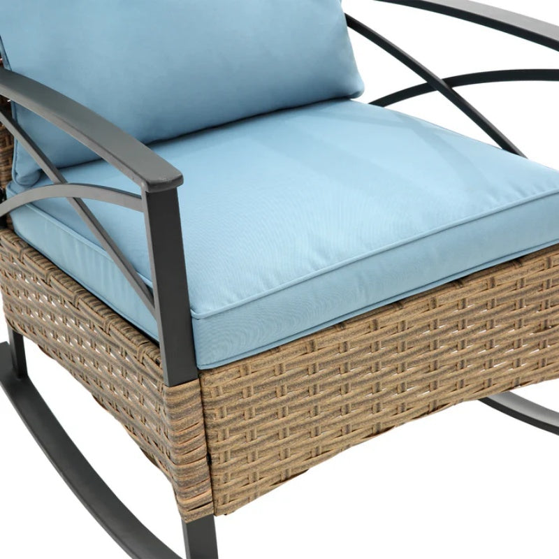 3pcs rocking rattan set wholesale leisure chair outdoor rattan rocking chair set grey-海智集-Default-