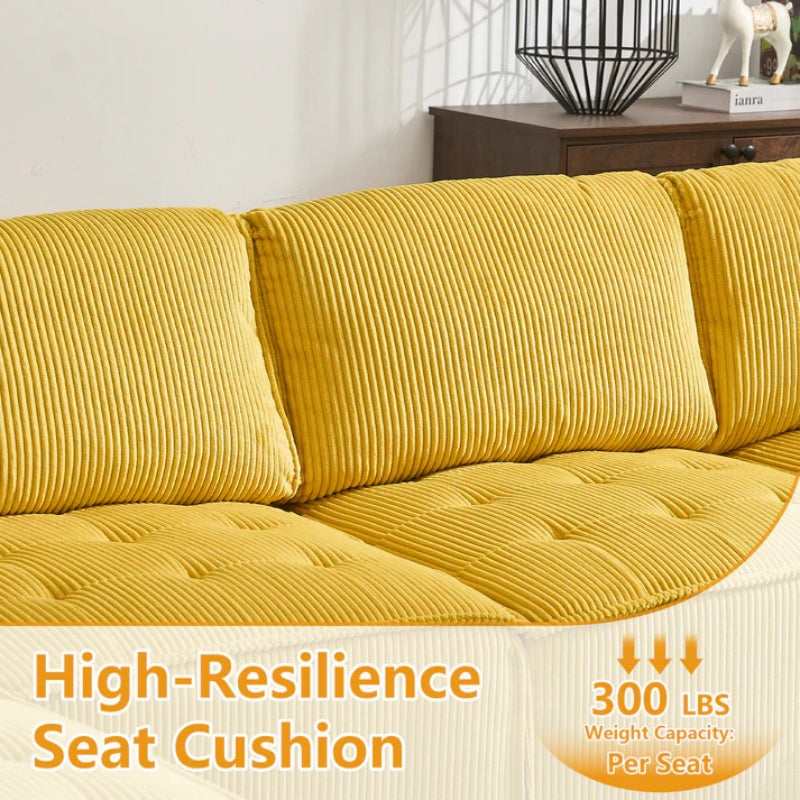 UNITED WE WIN Modular Sectional Sofa U Shaped Modular Couch with Reversible Chaise Modular Sofa Sectional Couch,6- Seat Convertible Sofa,Fit for Living Room-海智集-Default-