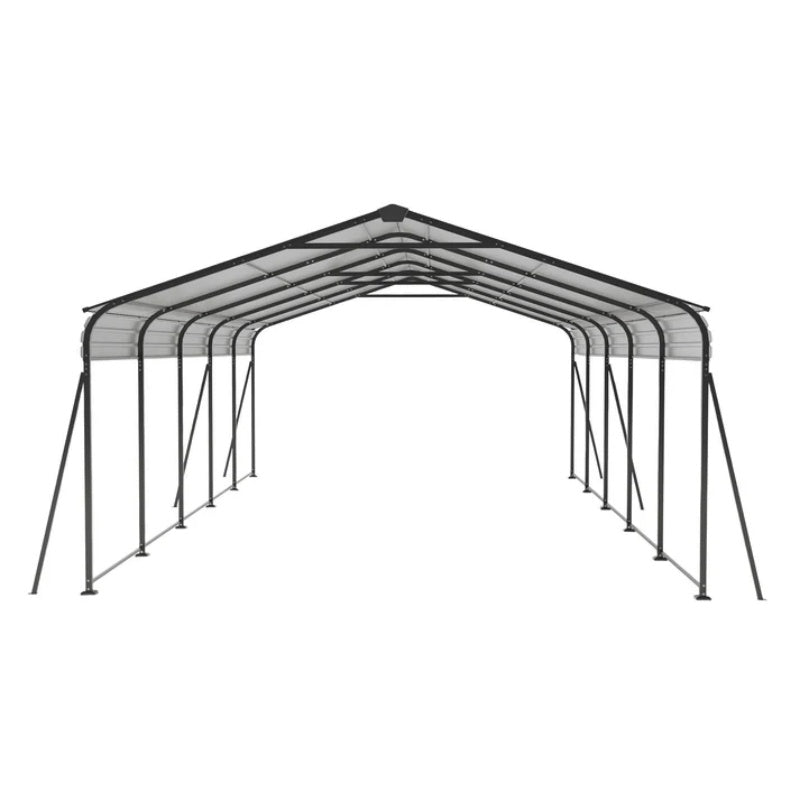 Campcraft 13 x 26.5 ft carport, 0.25mm thick, with protective film to prevent scratching, 2 pairs of adhesive gloves, 3 hooks, 12 expansion screws, 6 fixed iron pieces-海智集-Default-