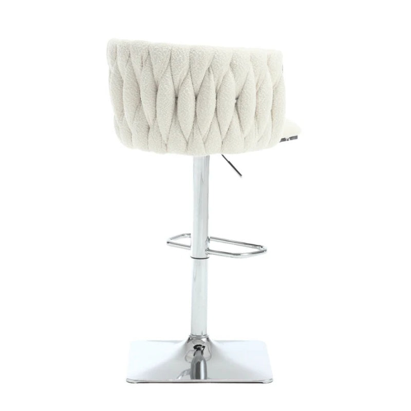 COOLMORE Vintage Bar Stools with Back and Footrest Counter Height Dining Chairs 2PC/SET-海智集-Default-