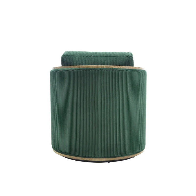 Emerald Corduroy Swivel Barrel Chair, Comfortable Accent Sofa Chair with 360 Degree Swivel for Living Room, Nursery, Hotel, Bedroom, Office-海智集-Default-