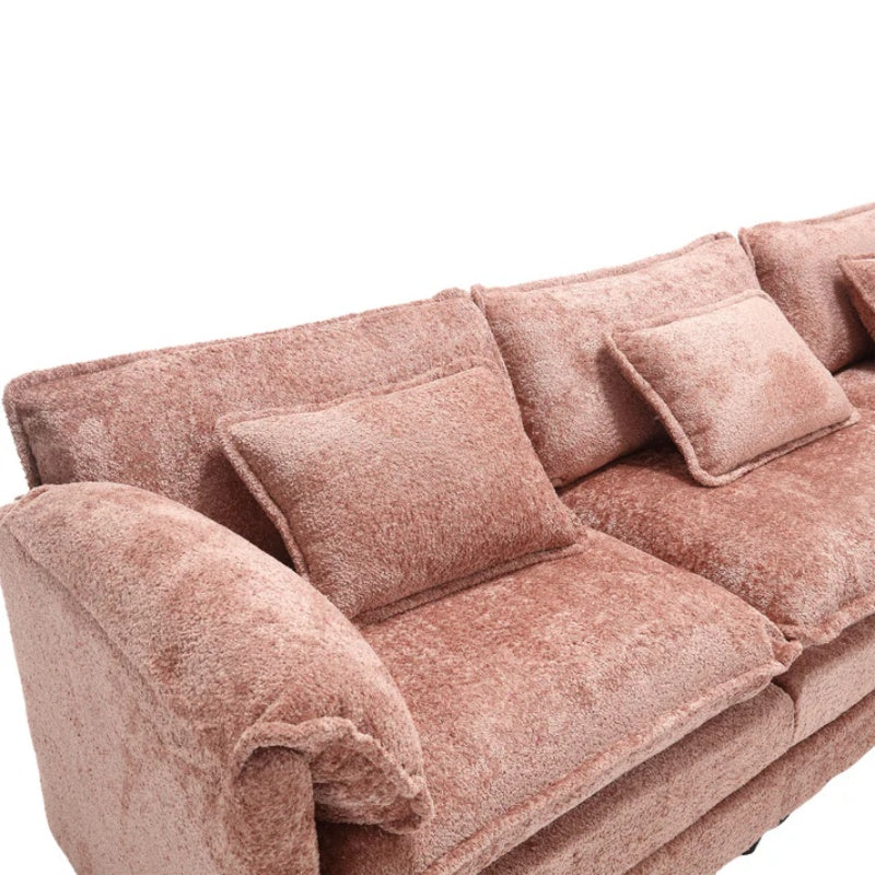 Modern Large L-Shape Sectional Chenille fabric, movable pedals, detachable armrests, oversized three-seat Sofa-海智集-Default-