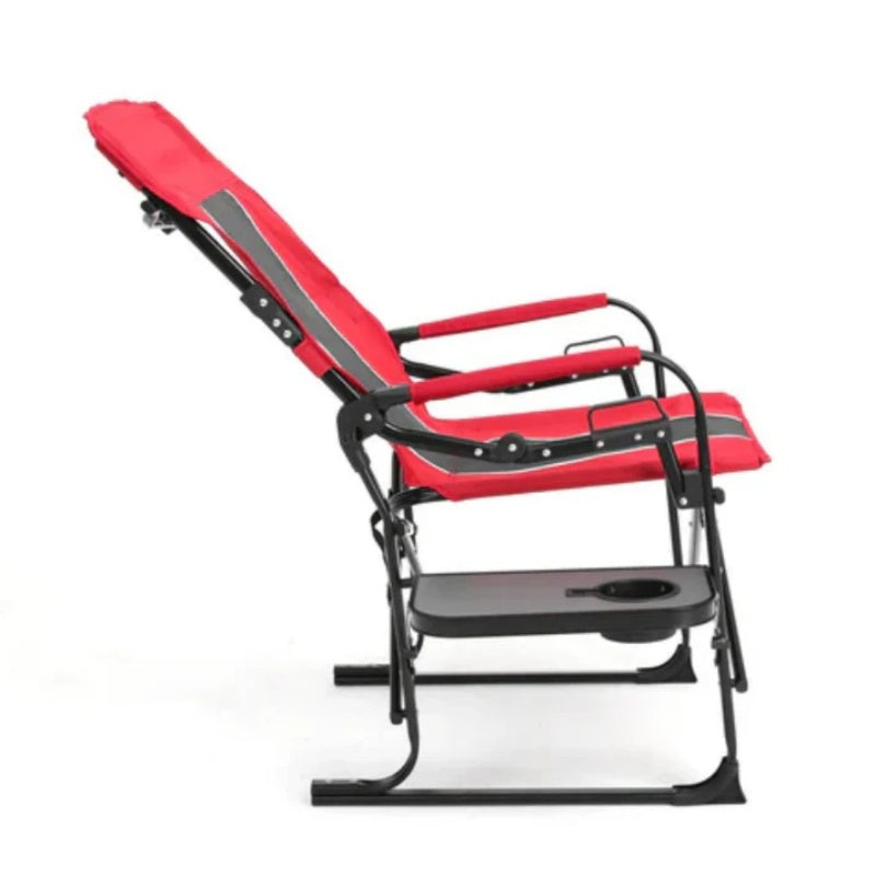 Hammock Camping Chair, Folding Portable Rocking Chair, Aluminum Alloy Adjustable Back Swinging Chair with Pillow Cup Holder, Recliner with Carry Bag for Outdoor Travel Lawn Backyard, Blue (2pcs)-海智集-Default-