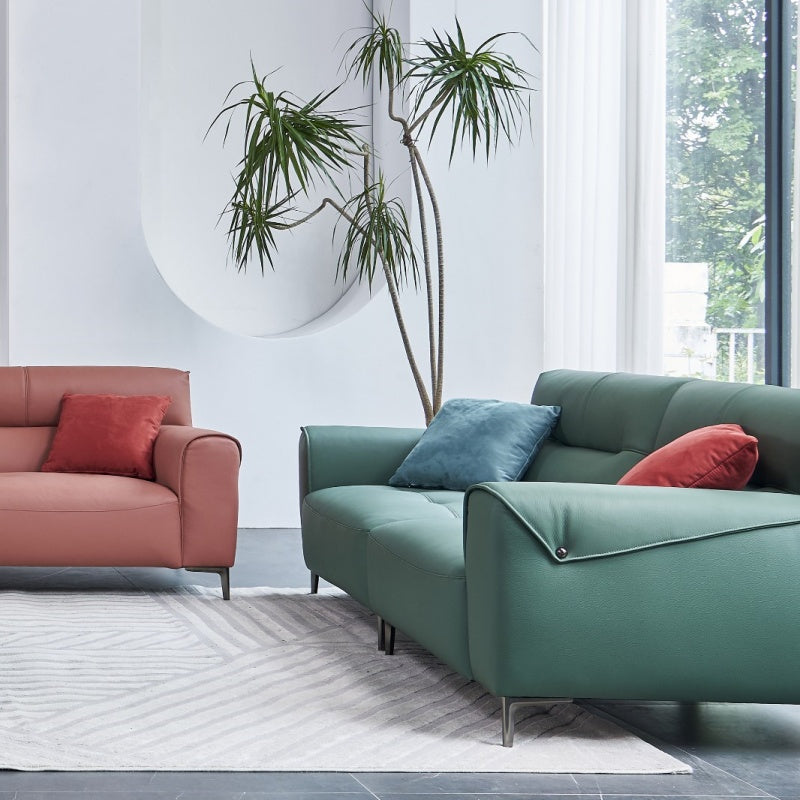 The genuine leather Italian sofa is light, luxurious and elegant, providing a soft and comfortable living room-海智集-