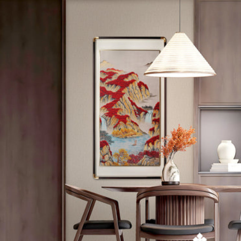New Chinese Style Flower & Bird Painting - Silk Scroll Wall Art for Study Room/Teahouse-海智集-