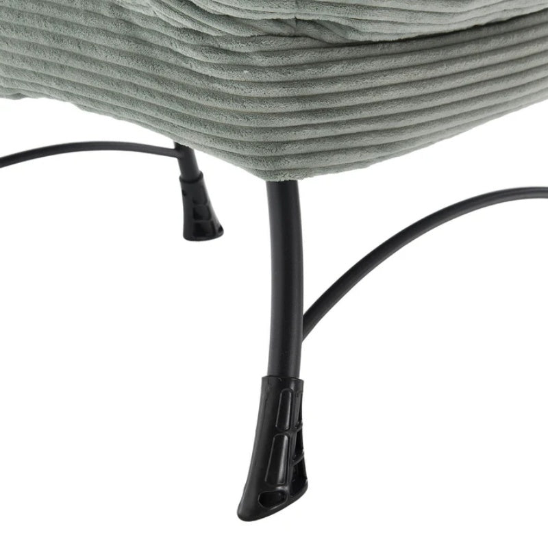 Lazy Chair with Ottoman, Modern Lounge Accent Chair with Armrests and a Side Pocket, Leisure Upholstered Sofa Chair Reading Chair with Footrest for Small Space, Corner Chair-Light green-海智集-Default-