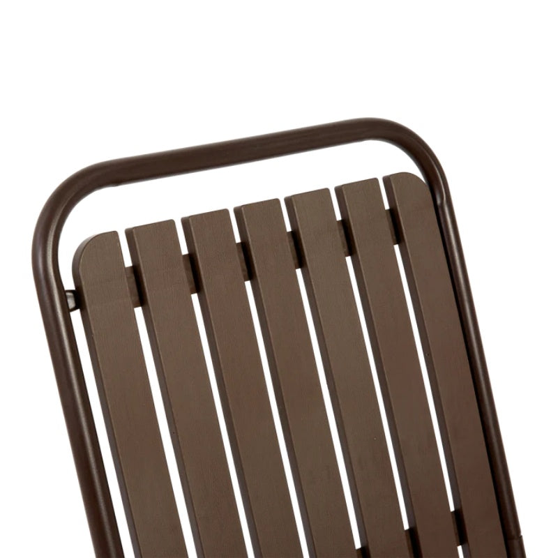 5-Piece Plastic chair and steel table Outdoor Dining Set, plastic Chairs and Table Set for Garden Patio, Brown-海智集-Default-