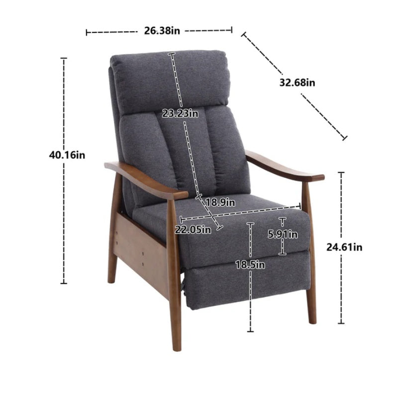COOLMORE Wood Frame Armchair, Modern Accent Chair Lounge Chair for Living Room-海智集-Default-