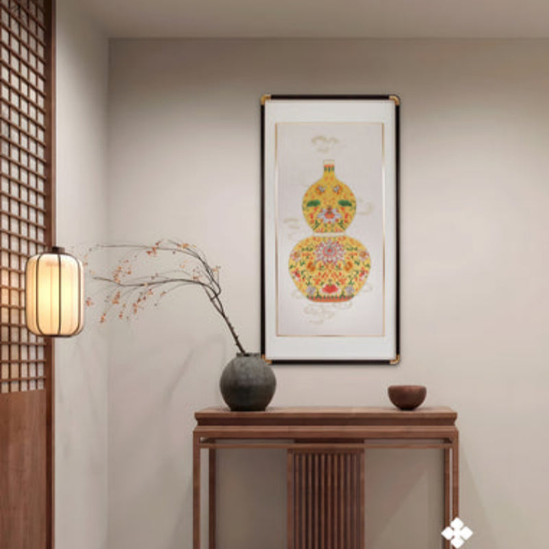 New Chinese Style Flower & Bird Painting - Silk Scroll Wall Art for Study Room/Teahouse-海智集-