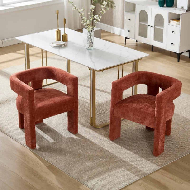 Campcraft Contemporary Designed Fabric Upholstered Accent/Dining Chair /Barrel Side Chairs Kitchen Armchair for Living Room 2PC/SET-海智集-Default-