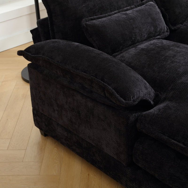 UNITED WE WIN Chenille, high quality sponge filling, solid wood frame, oversized four-seater, U-shaped combination sofa-海智集-Default-