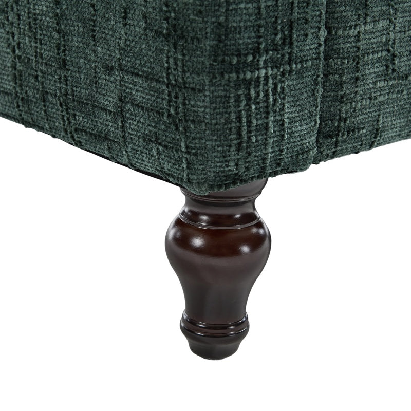 Modern Chenille 2-Seater Sofa with LED Light, USB Charging Port, and Storage Bag in Emerald-海智集-Default-