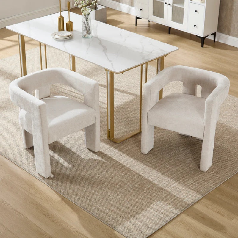 Campcraft Contemporary Designed Fabric Upholstered Accent/Dining Chair /Barrel Side Chairs Kitchen Armchair for Living Room 2PC/SET-海智集-Default-