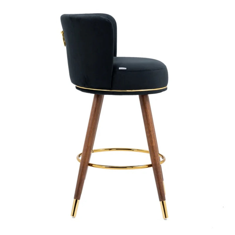 COOLMORE Counter Height Bar Stools Set of 2 for Kitchen Counter Solid Wood Legs with a fixed height of 360 degrees-海智集-Default-