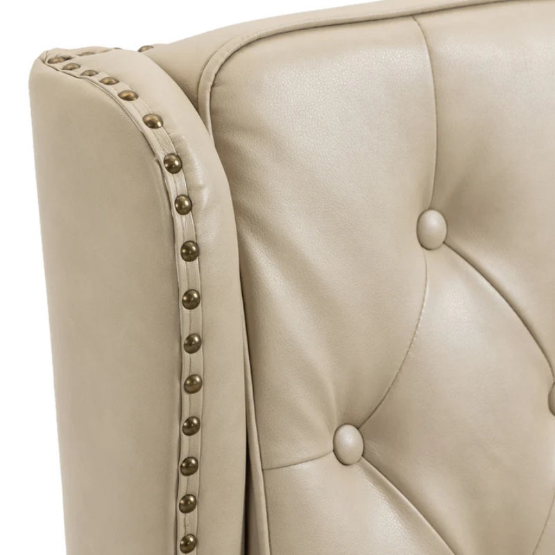 Modern Accent Chair Lounge Chair with Sturdy Wood Legs in Camel PU Leather for Living Room and Bedroom-海智集-Default-