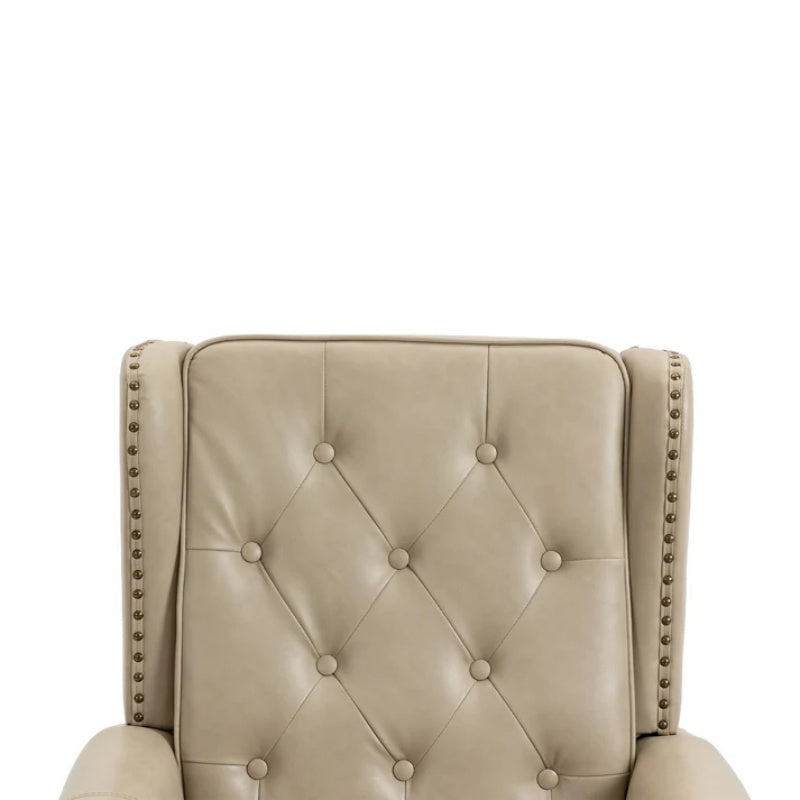 Modern Accent Chair Lounge Chair with Sturdy Wood Legs in Camel PU Leather for Living Room and Bedroom-海智集-Default-