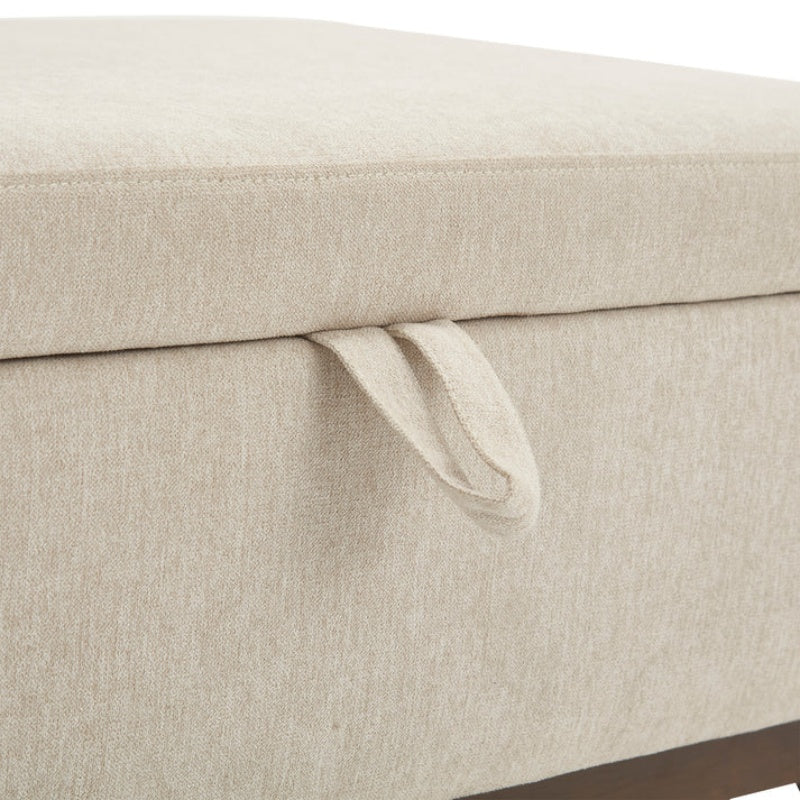 Mid-century modern square coffee table storage bench, assembled, suitable for living room, entryway and family room, used as a coffee table, stirrups, shoe bench-海智集-Default-