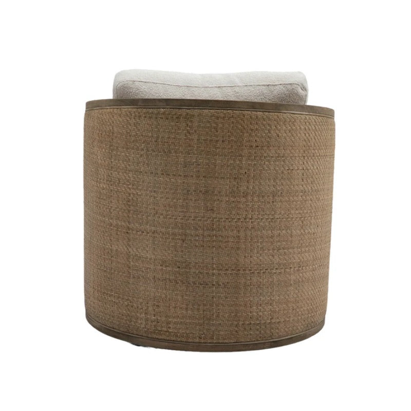 Beige Boucle Swivel Barrel Chair, Comfy Round Accent Sofa Chair with 360 Degree Swivel, Leisure Arm Chair for Living Room, Nursery, Hotel, Bedroom, Office, Lounge-海智集-Default-