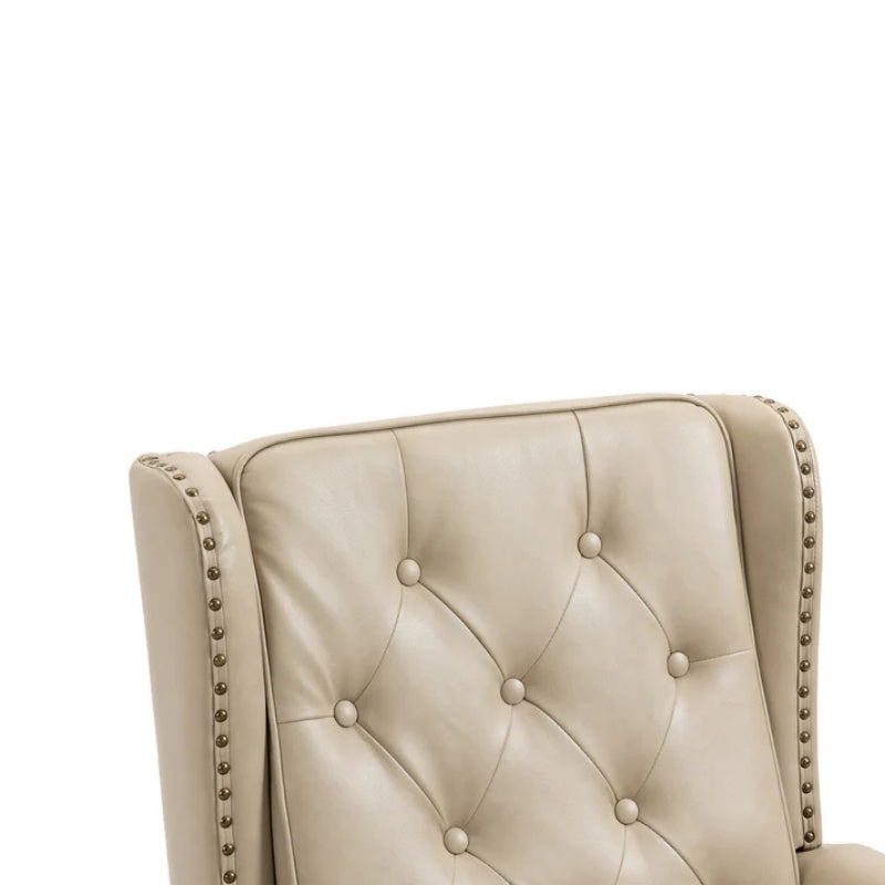 Modern Accent Chair Lounge Chair with Sturdy Wood Legs in Camel PU Leather for Living Room and Bedroom-海智集-Default-