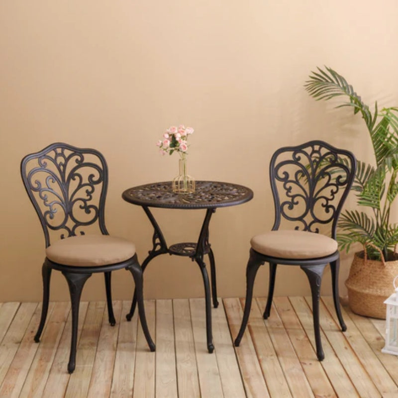 Best seller Products 3-Piece Outdoor Rust-Resistant Cast Aluminum Patio Bistro Set with cushion-海智集-Default-