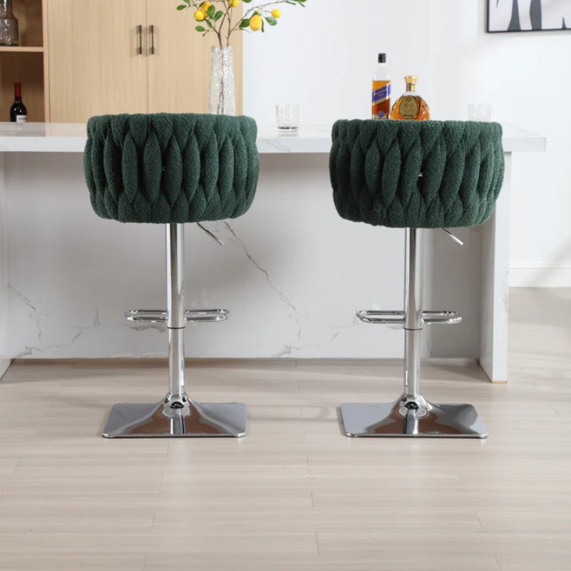 COOLMORE Vintage Bar Stools with Back and Footrest Counter Height Dining Chairs 2PC/SET-海智集-Default-