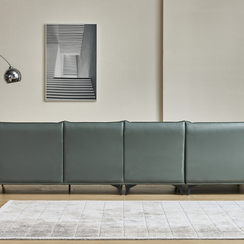 The genuine leather Italian sofa in the living room is light, luxurious, elegant, soft and comfortable-海智集-