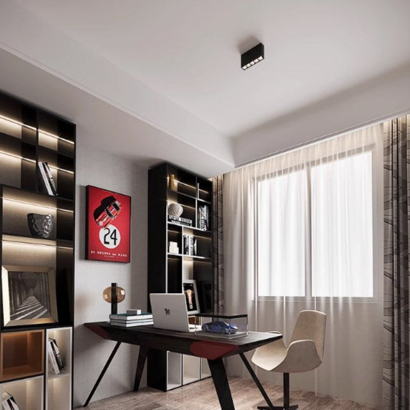 LED long strip spotlights for lighting, exposed strip grille lights in the corridor, minimalist anti-glare, no main lighting fixtures in the living room-海智集-