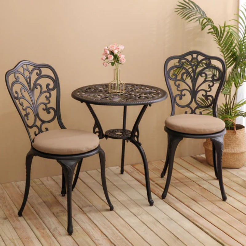 Best seller Products 3-Piece Outdoor Rust-Resistant Cast Aluminum Patio Bistro Set with cushion-海智集-Default-