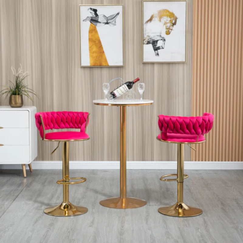 COOLMORE Swivel Bar Stools Set of 2 Adjustable Counter Height Chairs with Footrest for Kitchen, Dining Room 2PC/SET-海智集-Default-