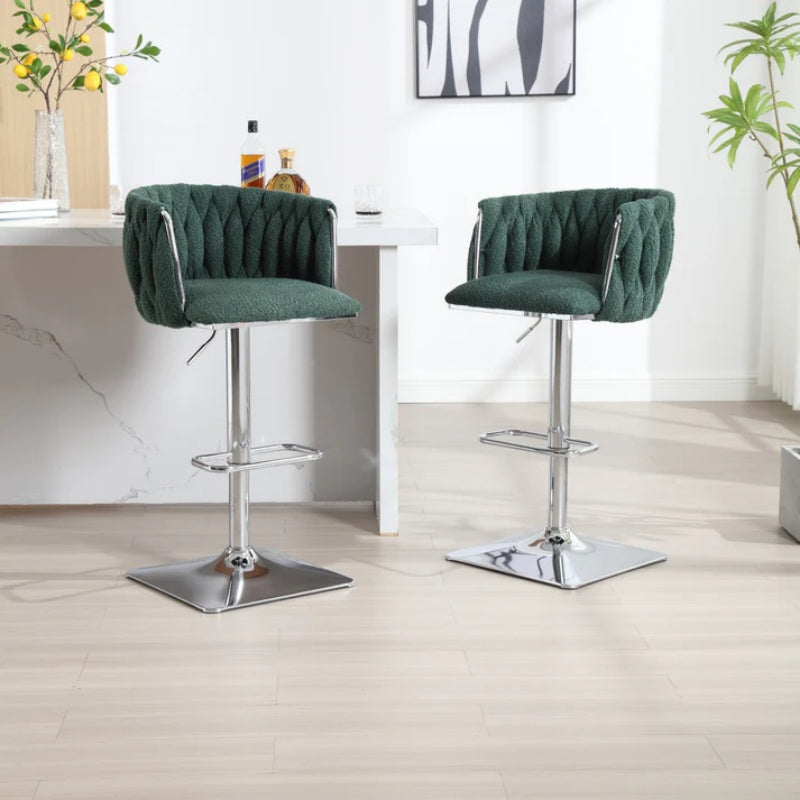 COOLMORE Vintage Bar Stools with Back and Footrest Counter Height Dining Chairs 2PC/SET-海智集-Default-