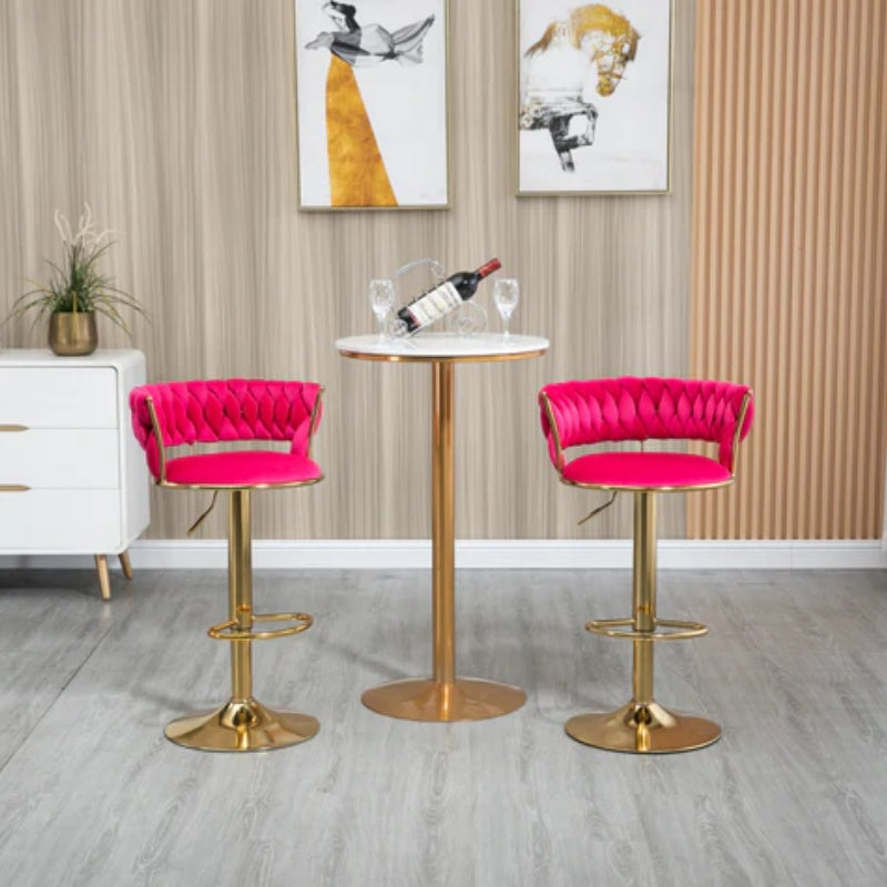 COOLMORE Swivel Bar Stools Set of 2 Adjustable Counter Height Chairs with Footrest for Kitchen, Dining Room 2PC/SET-海智集-Default-