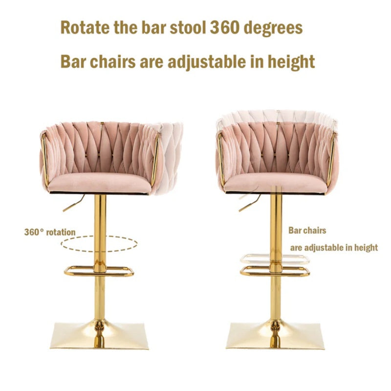 COOLMORE Vintage Bar Stools with Back and Footrest Counter Height Dining Chairs 2PC/SET-海智集-Default-