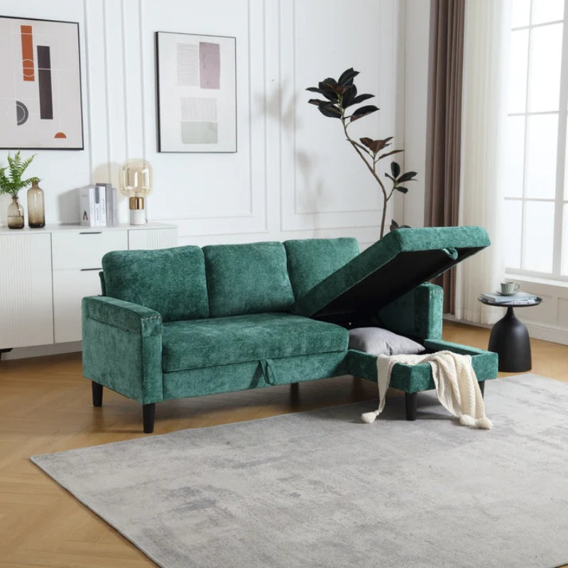UNITED Sectional Sofa Reversible Sectional Sleeper Sectional Sofa with Storage Chaise-海智集-Default-
