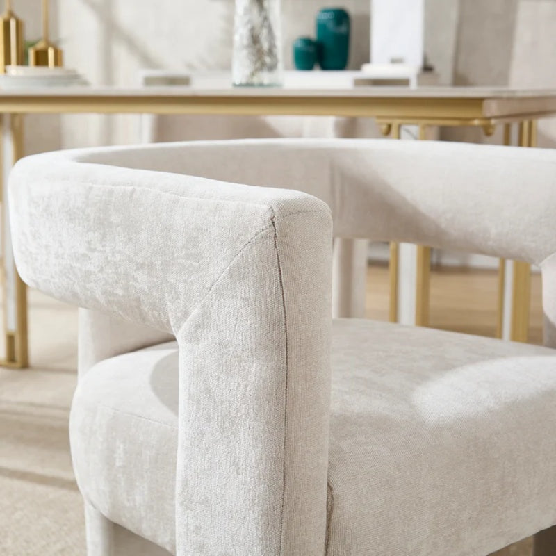 Campcraft Contemporary Designed Fabric Upholstered Accent/Dining Chair /Barrel Side Chairs Kitchen Armchair for Living Room 2PC/SET-海智集-Default-