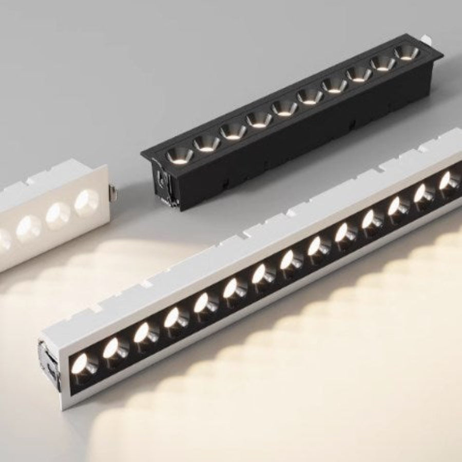 Long strip spotlights, led embedded ceiling grille lights, linear living room without a main light, rectangular focused anti-glare spotlights-海智集-
