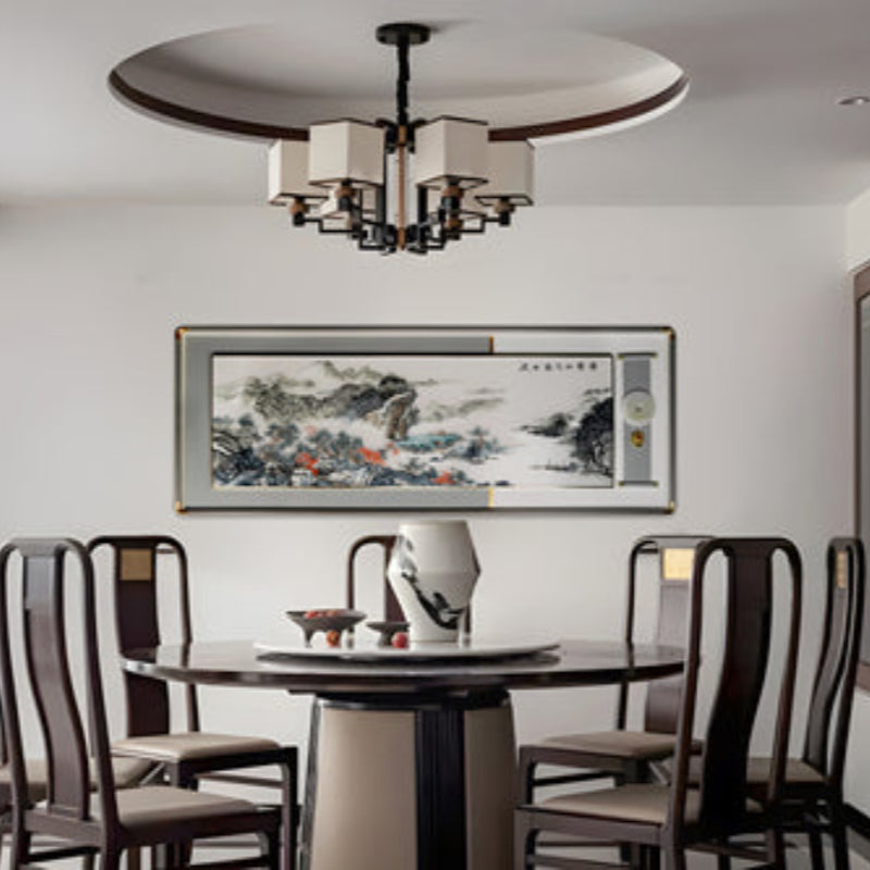 New Chinese Style Embroidered Wall Art - Handmade Silk Painting with Floral/Bird Motifs, Framed Oriental Home Decor for Living Room & Bedroom-海智集-