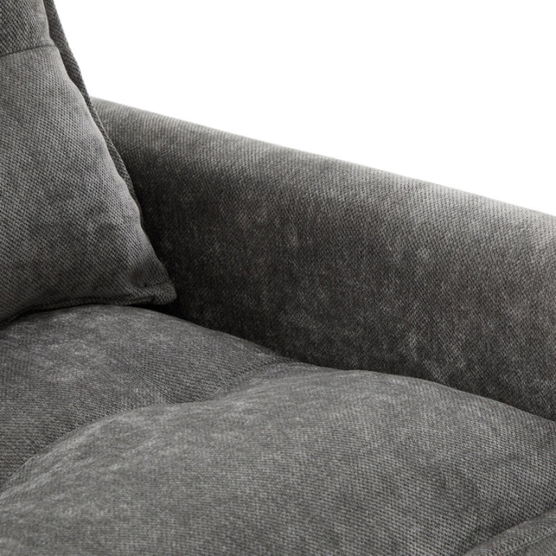 UNITED WE WIN Swivel Barrel Chair - Mid Century Modern Chair, Thick Padded Arm Chair with Solid Metal Base, Comfortable Single Sofa Chair, Swivel Accent Chair for Living Room Bedroom-海智集-Default-