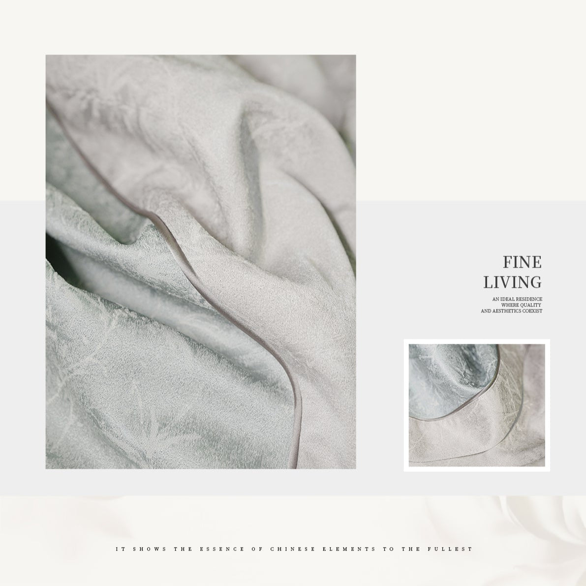 Green Bamboo Quiet Curtain: Long-lasting and elegant three-dimensional texture, tight and wear-resistant fabric, natural drape-海智集-