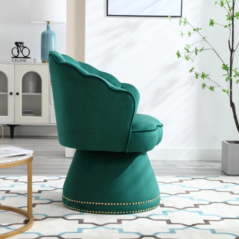 COOLMORE Swivel Barrel Chair, Comfy Round Accent Sofa Chair for Living Room, 360 Degree Swivel Barrel Club Chair, Leisure Arm Chair for Nursery, Hotel, Bedroom, Office, Lounge-海智集-Default-
