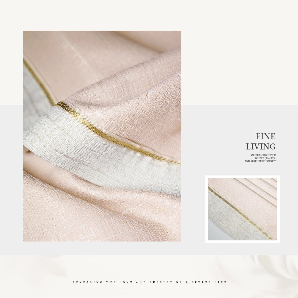 Pink lotus curtain: Delicate patterns are directly woven into the fabric, presenting a lasting and elegant three-dimensional texture-海智集-