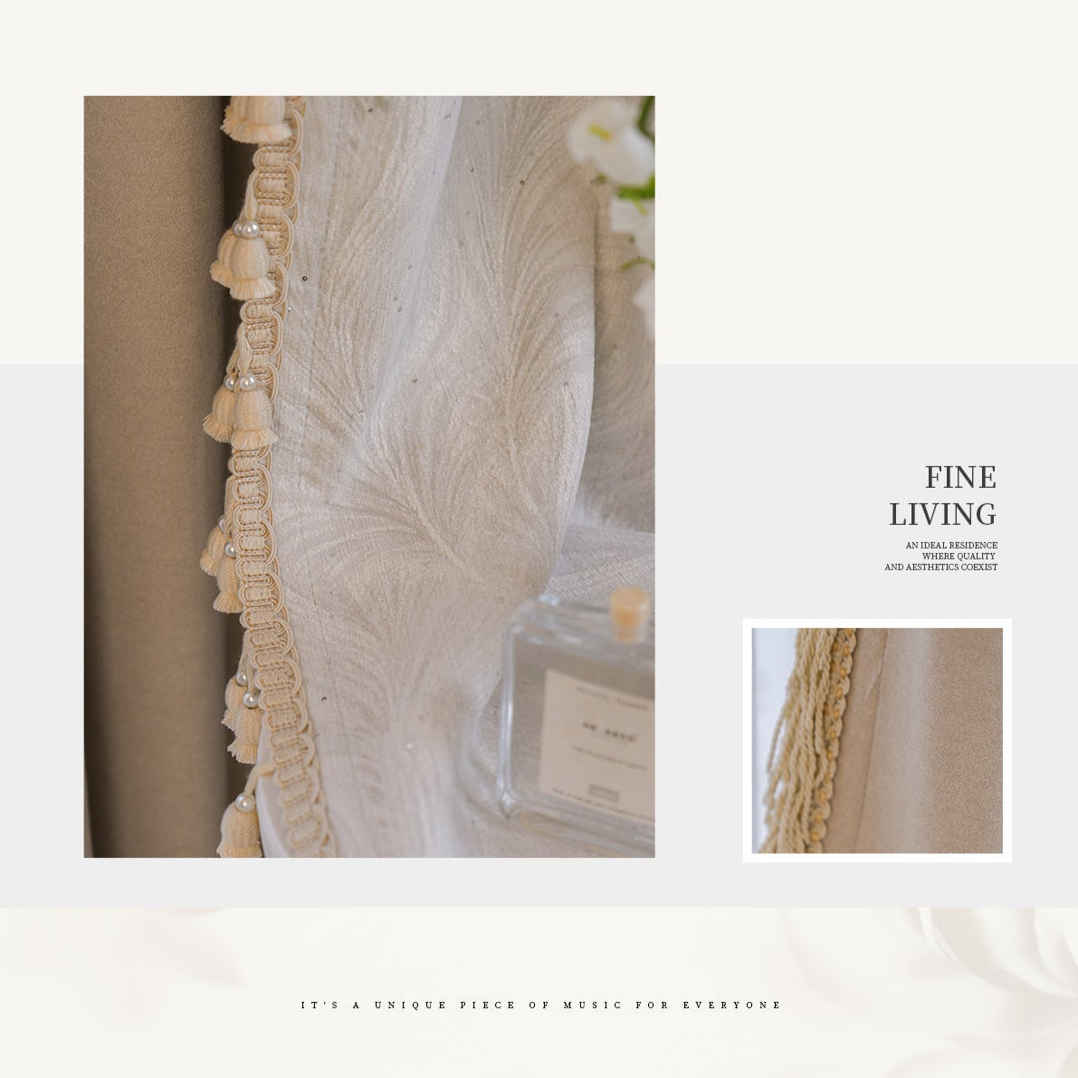 The gentle breeze brings floating feathers Curtain:features a stunning woven jacquard pattern-海智集-