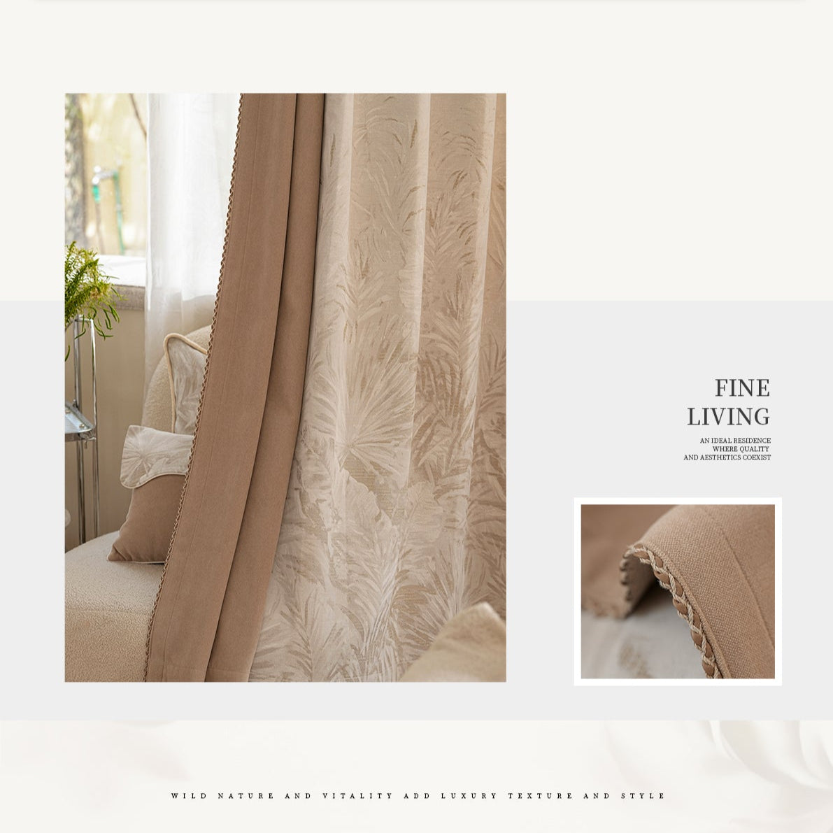 Jungle glitter Curtains: Chenille velvet has a soft and full touch, combining elegance and comfort-海智集-